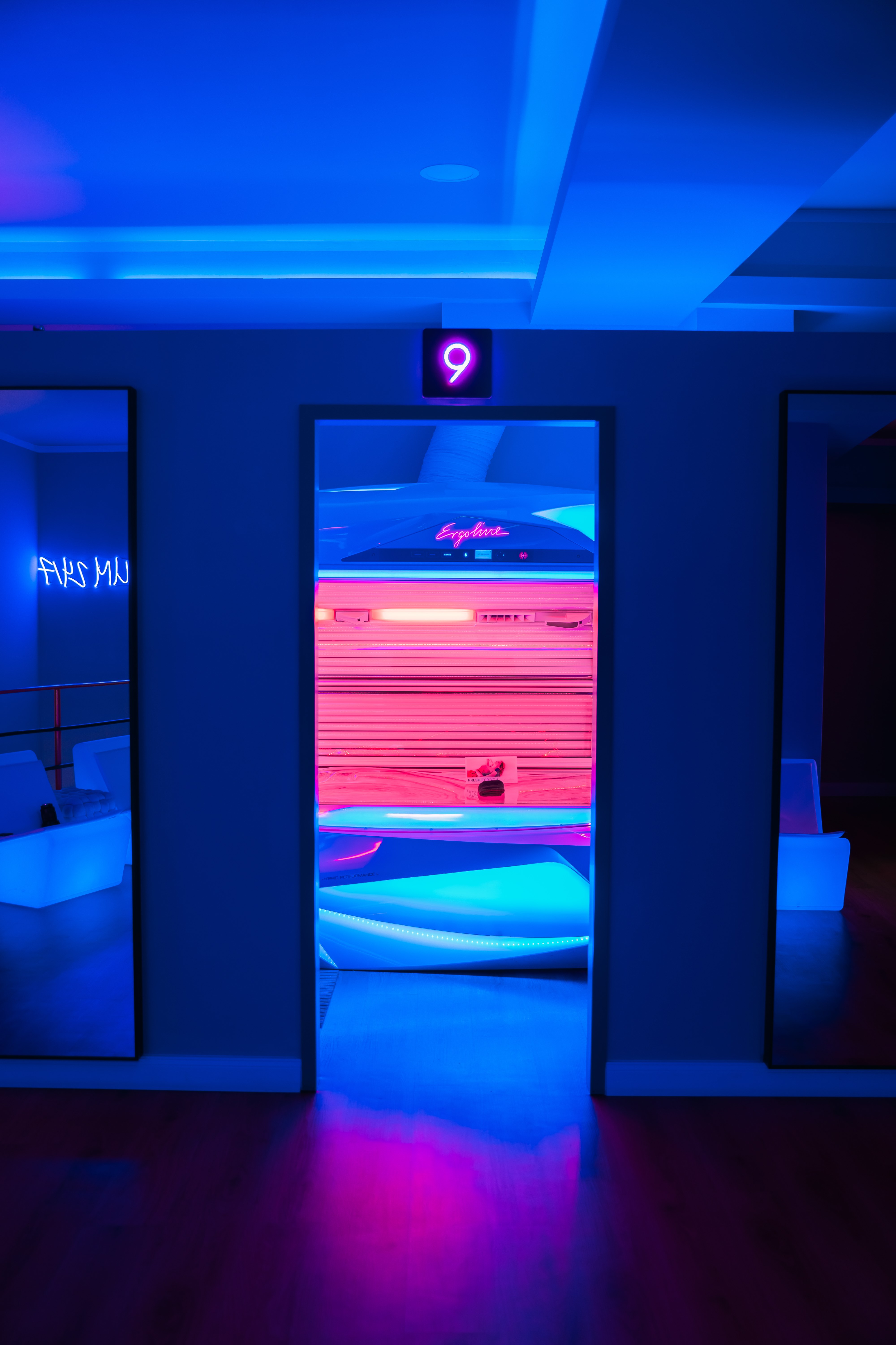 Kabine 9 mit Blick auf Ergoline Liege